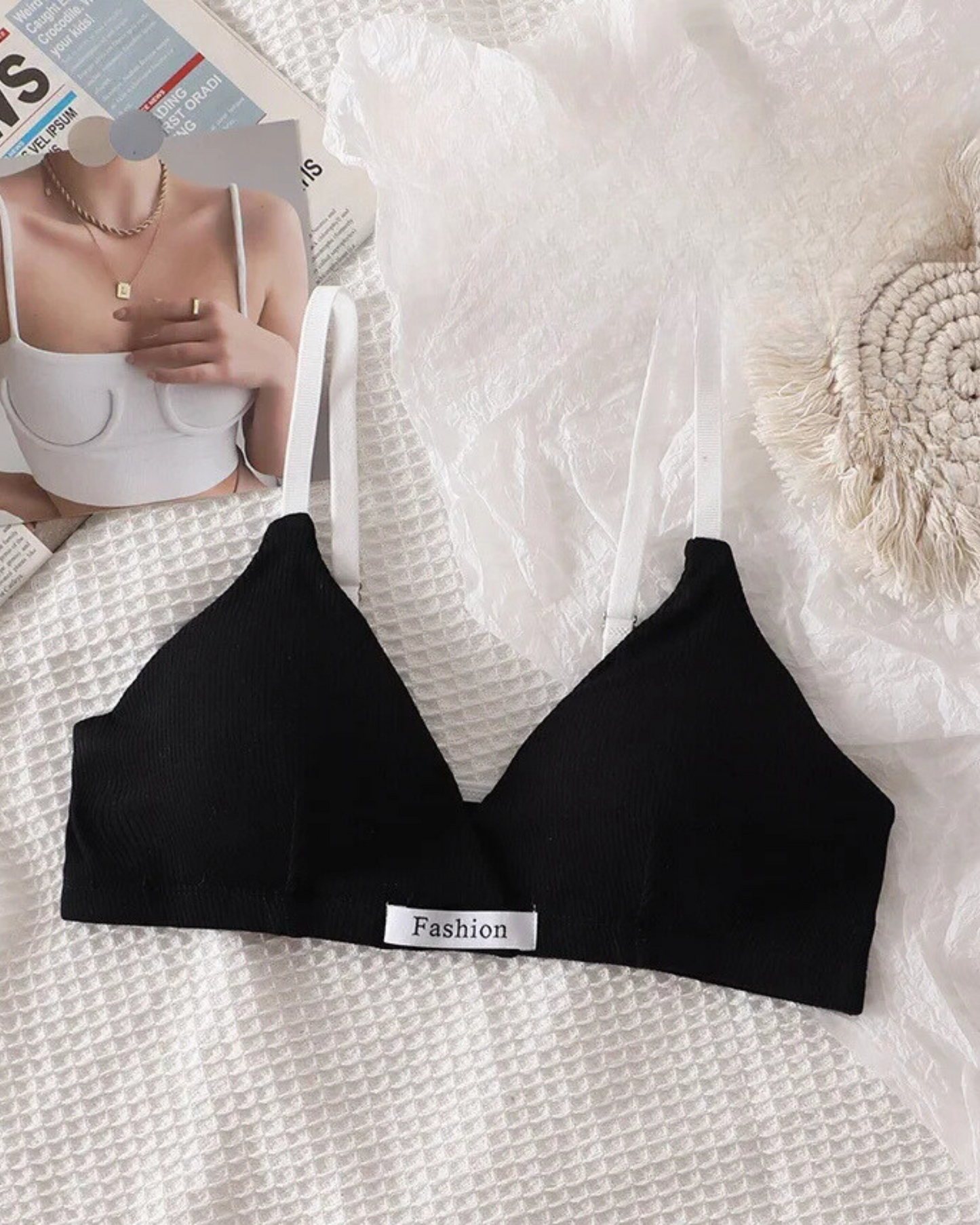 Completo di lingerie comodo in materiale a coste