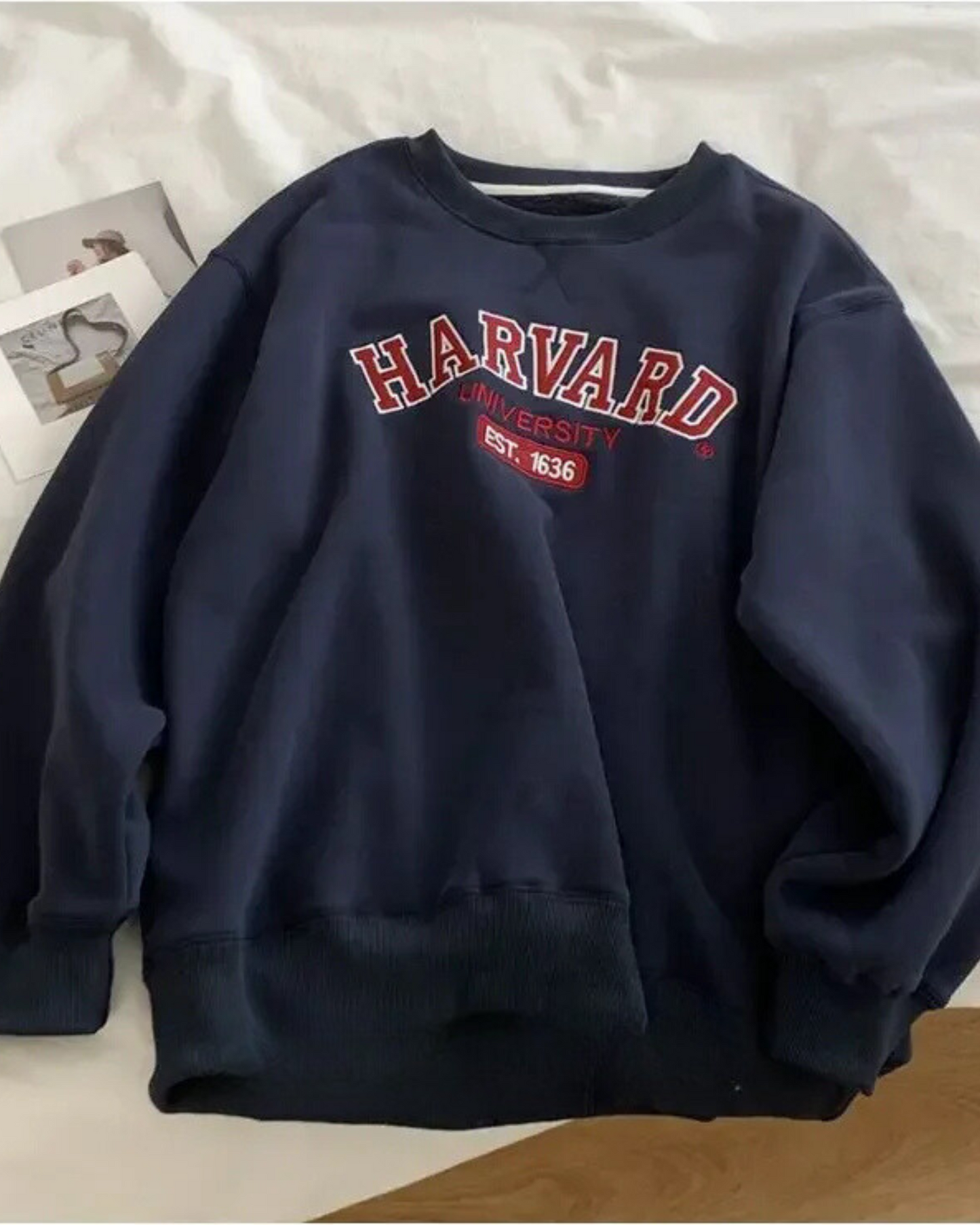 Felpa oversize con collo rotondo Harvard University