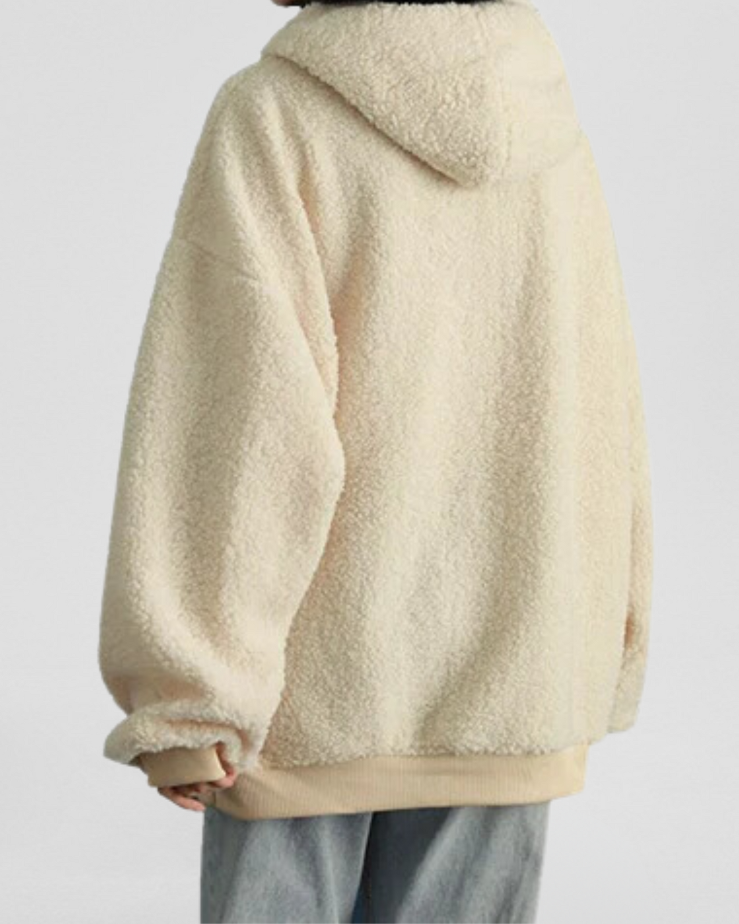 Felpa oversize blu con cappuccio