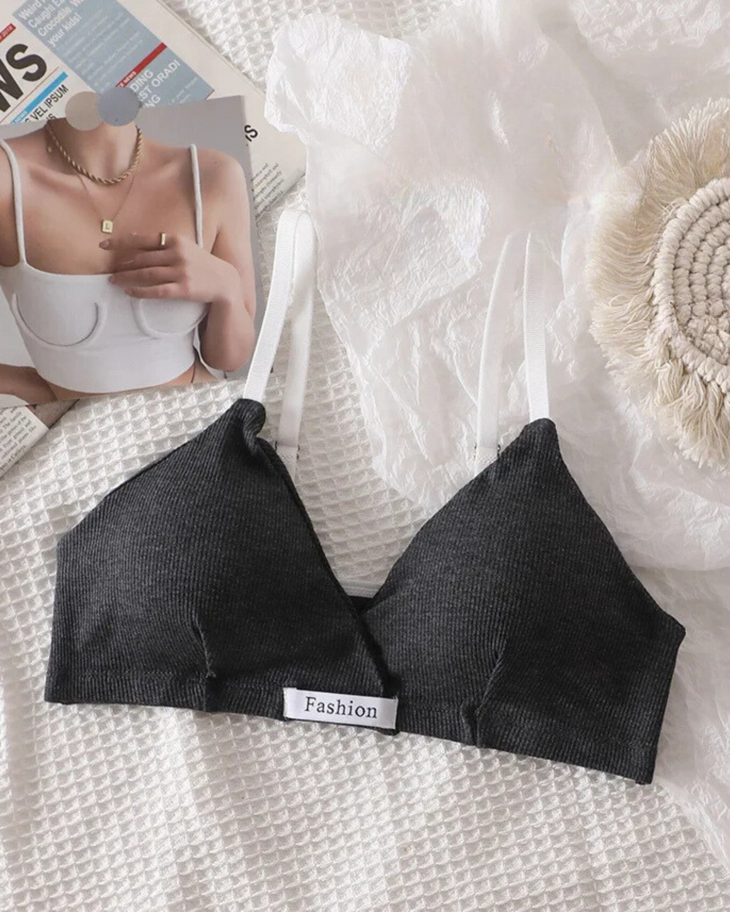 Completo di lingerie comodo in materiale a coste
