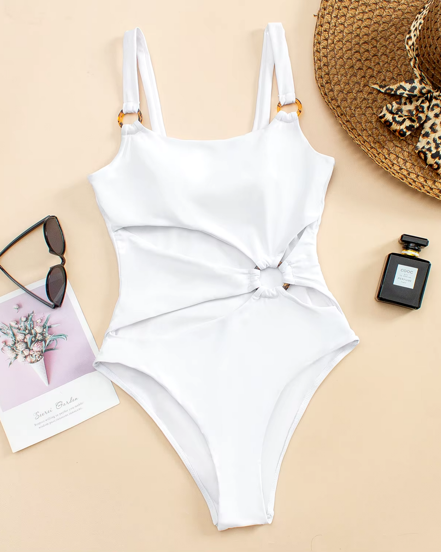 Costume da bagno intero con tagli asimmetrici