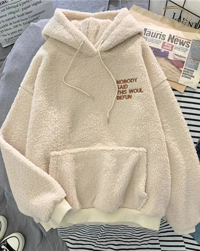 Felpa oversize blu con cappuccio