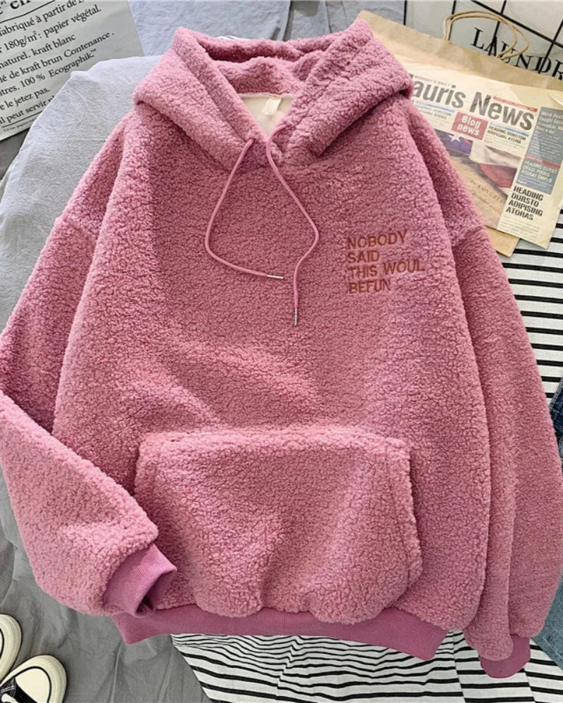 Felpa oversize blu con cappuccio