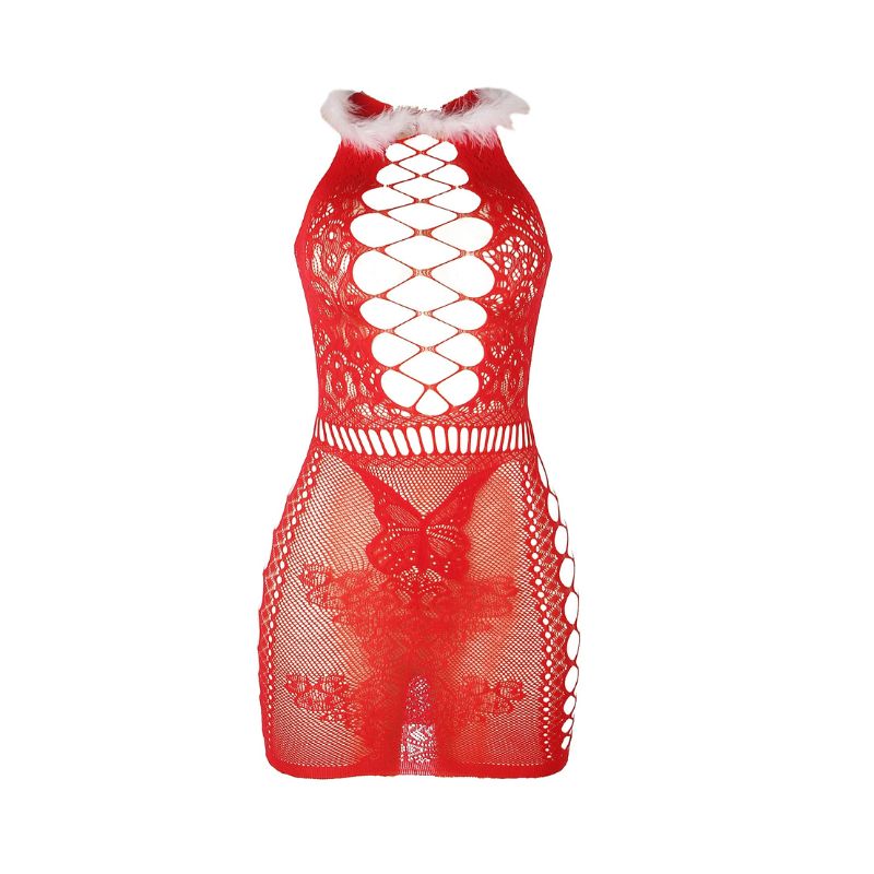 Bodystocking natalizio con aperture