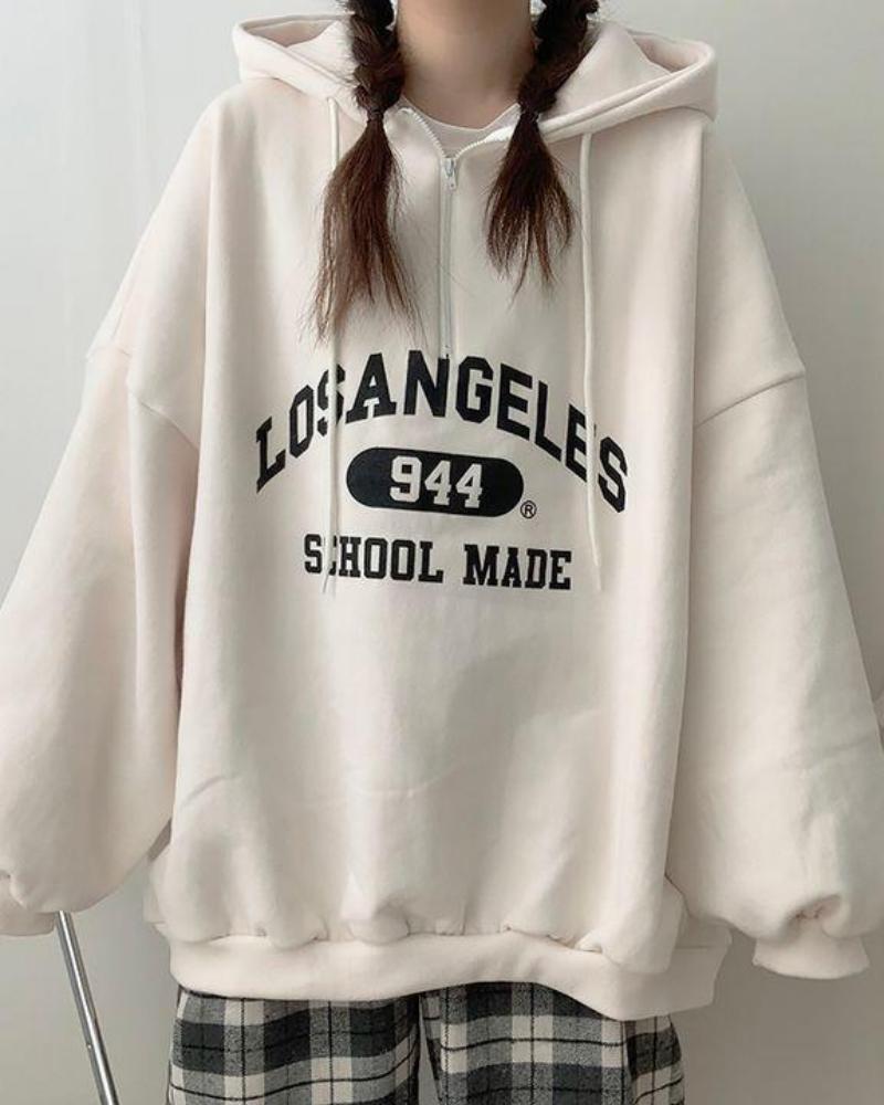 Felpa oversize con scritta Los Angeles