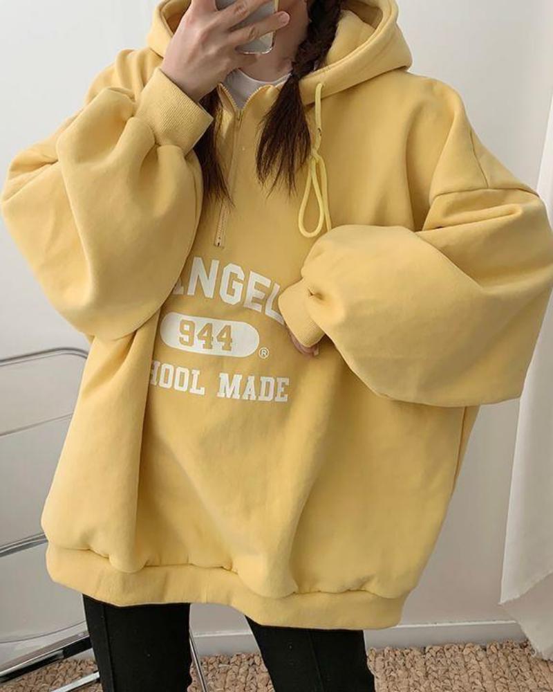 Felpa oversize con scritta Los Angeles