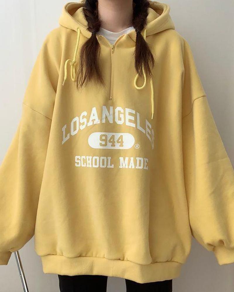 Felpa oversize con scritta Los Angeles