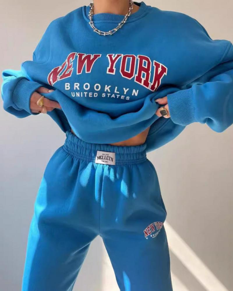 Felpa oversize con scritta New York
