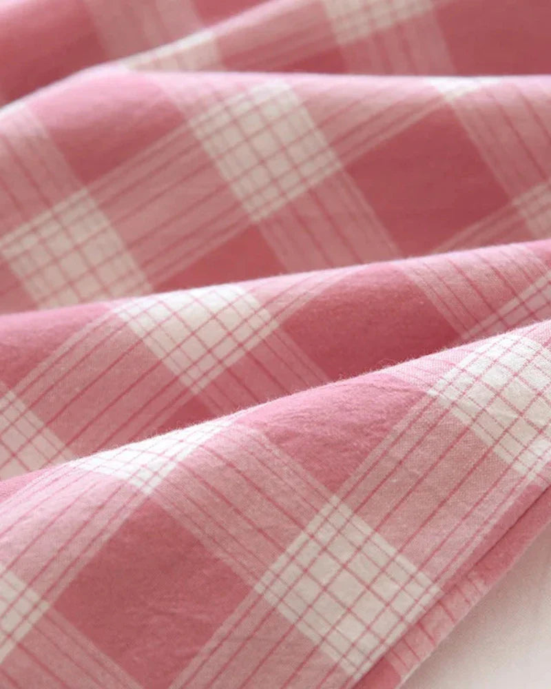 Pantaloni a quadri comodi e larghi con gamba ampia