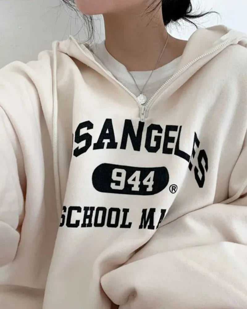 Felpa oversize con scritta Los Angeles