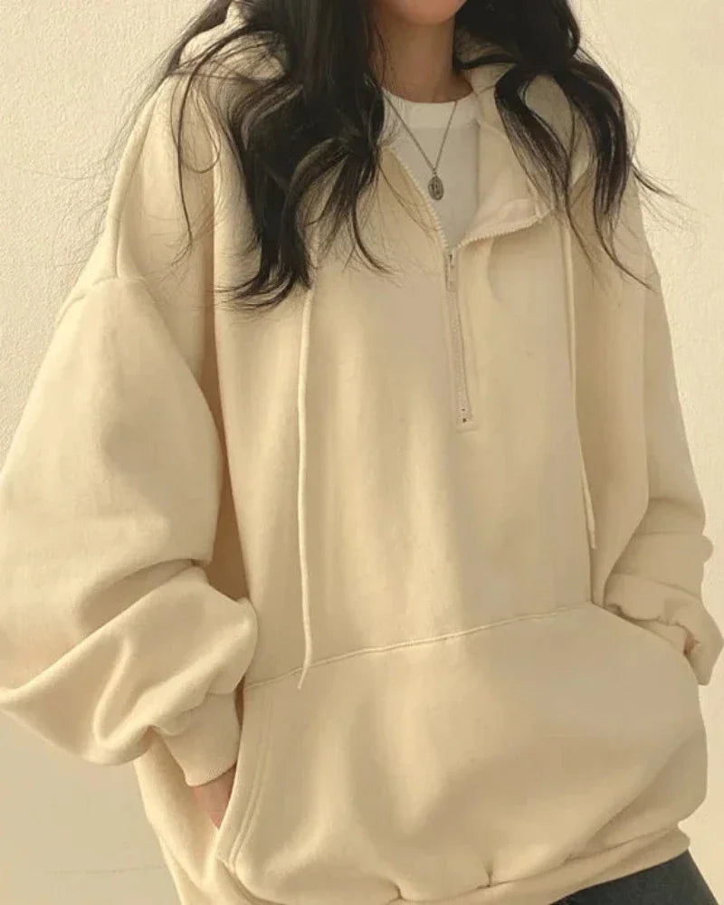 Felpa oversize comoda con cappuccio