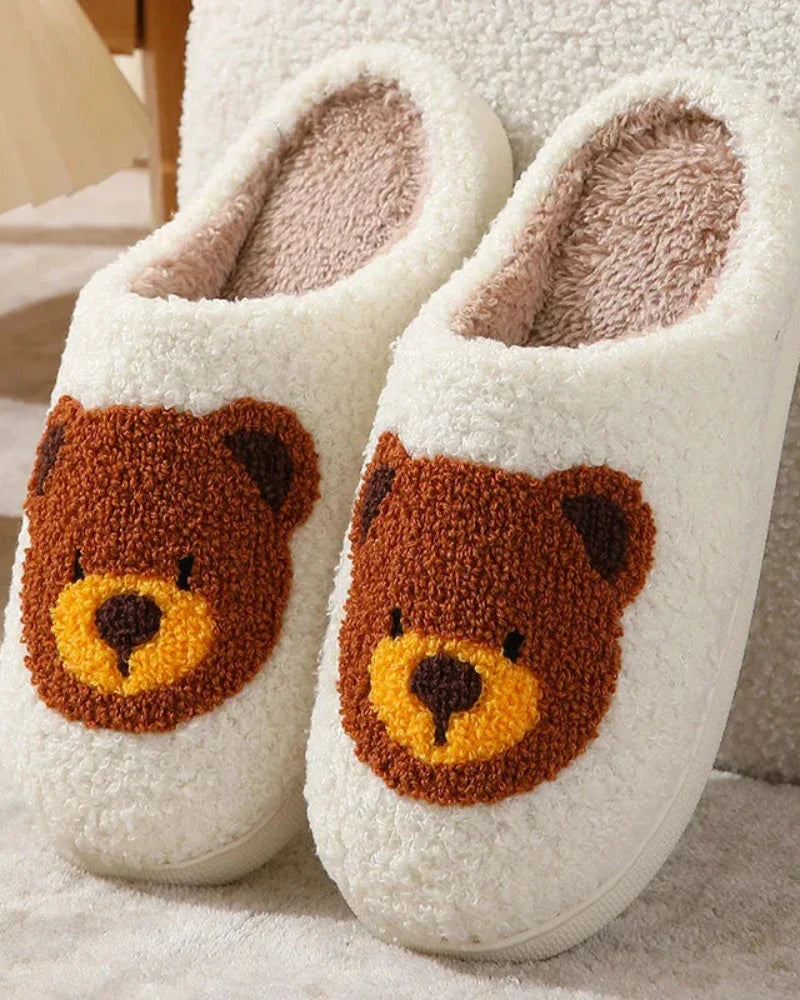 Pantofole pelose con orsetto