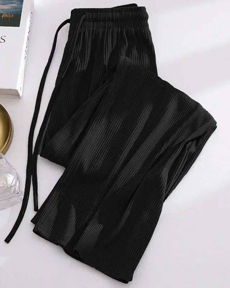 Pantaloni lunghi comodi con gamba ampia