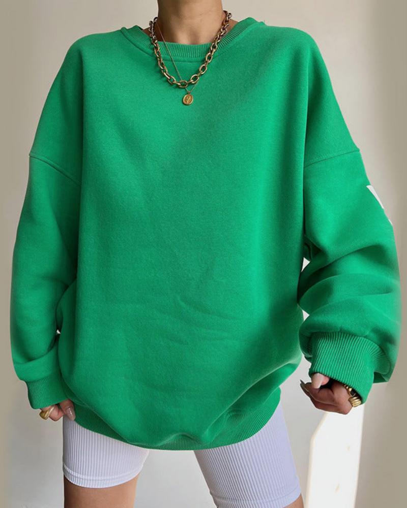 Felpa oversize con scollo a girocollo