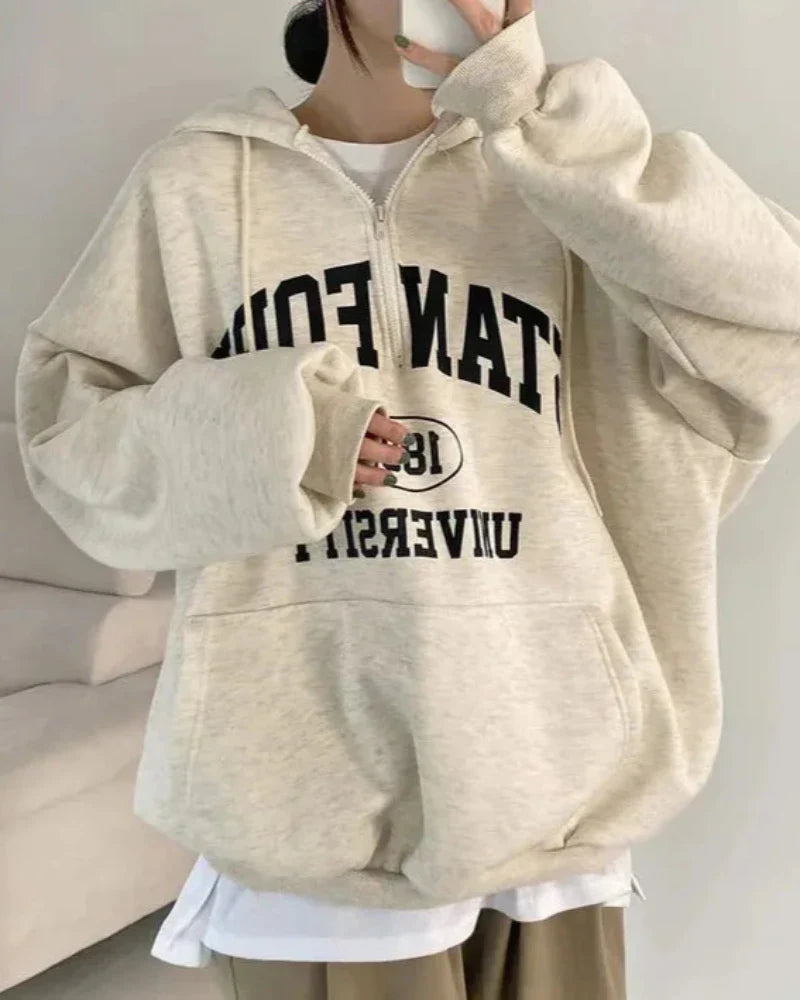 Felpa oversize con cappuccio Stanford University