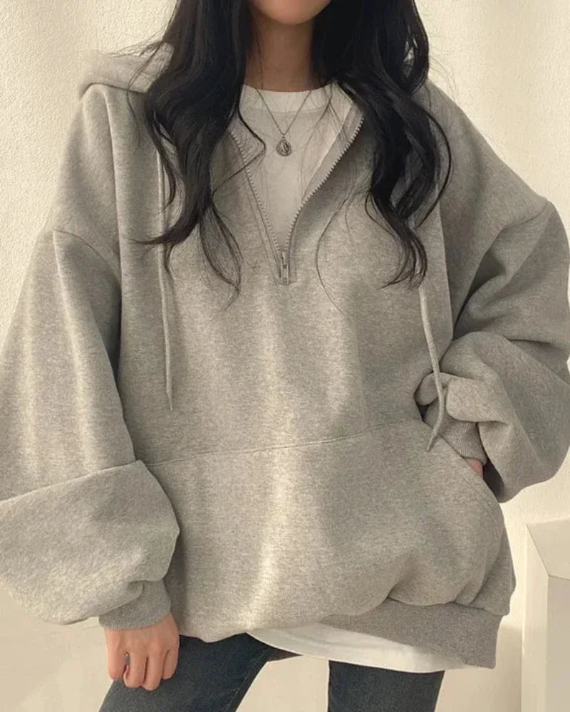 Felpa oversize comoda con cappuccio