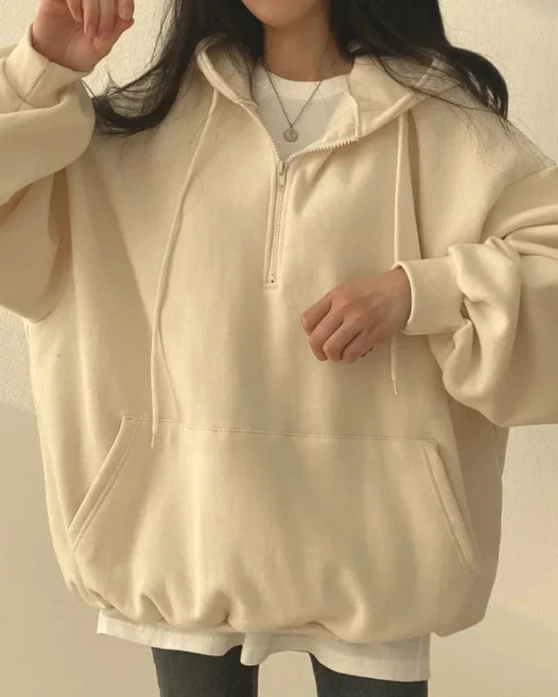 Felpa oversize comoda con cappuccio