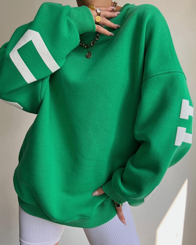 Felpa oversize con scollo a girocollo