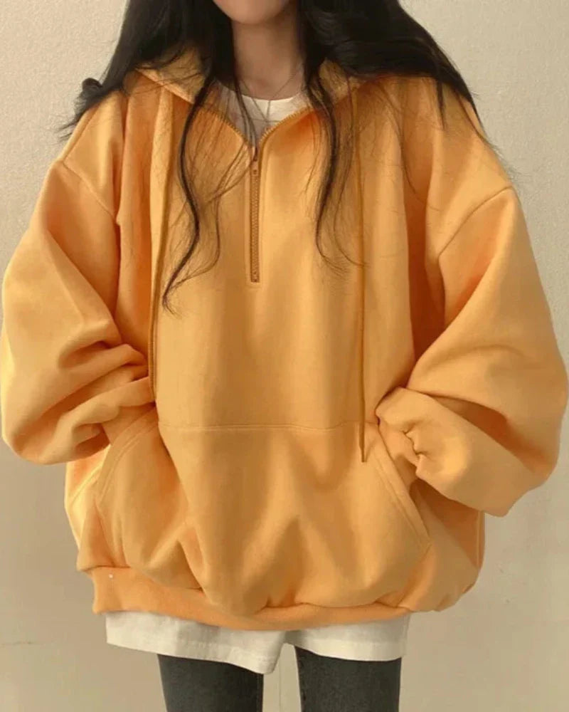 Felpa oversize comoda con cappuccio