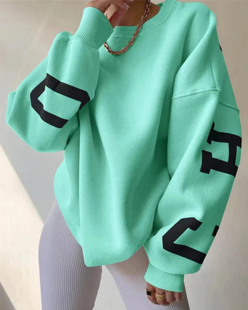Felpa oversize con scollo a girocollo