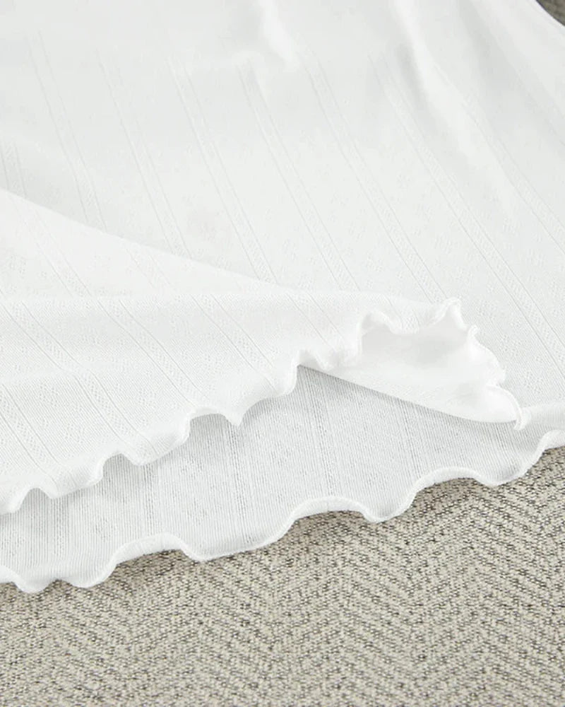 Camicia da notte leggera in pizzo con maniche lunghe
