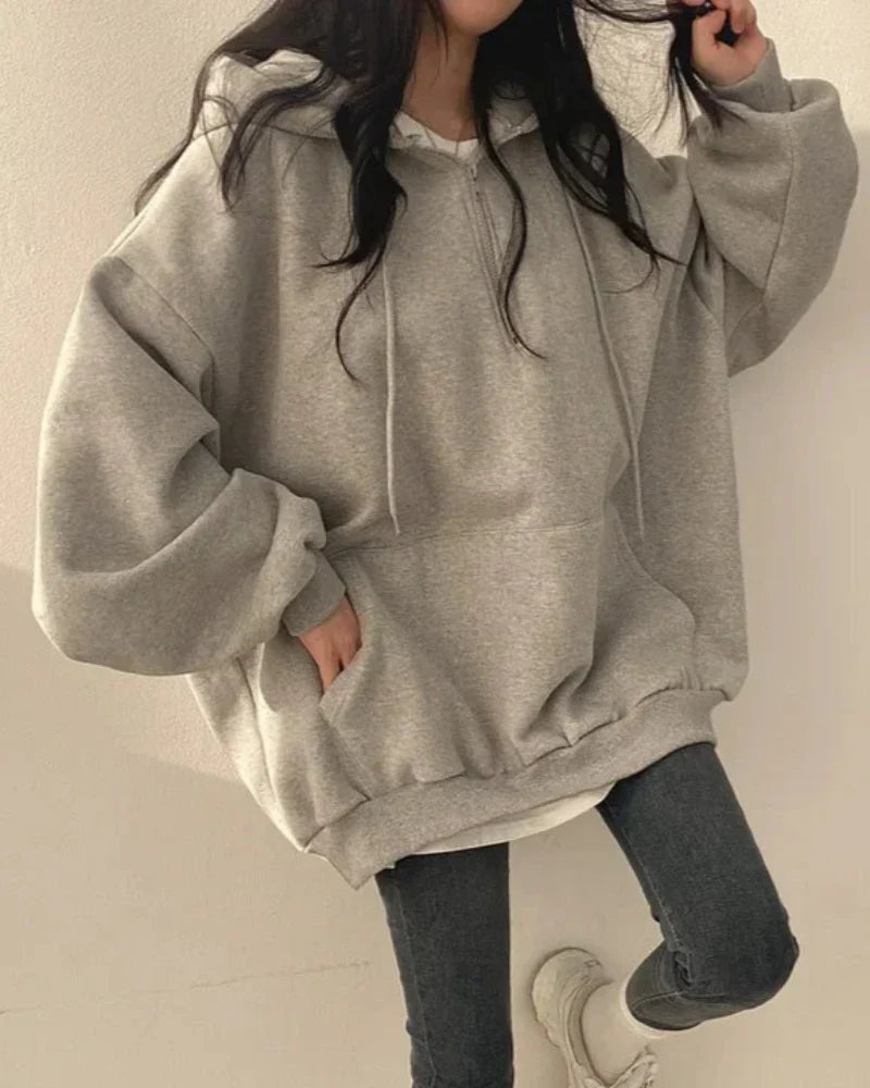 Felpa oversize comoda con cappuccio