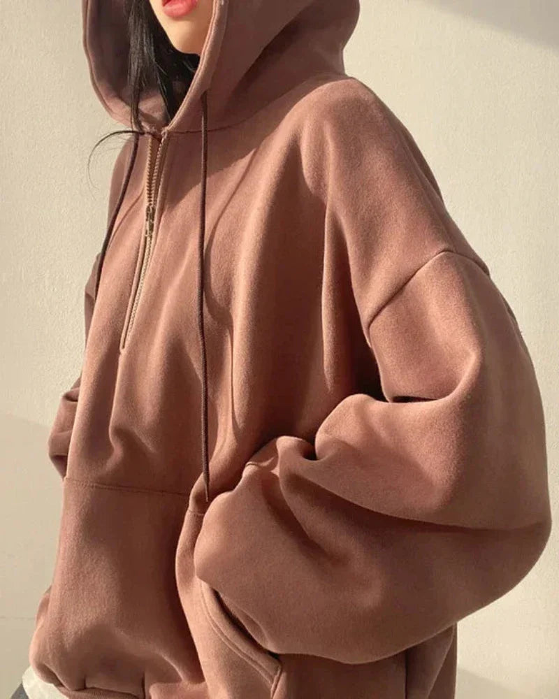 Felpa oversize comoda con cappuccio