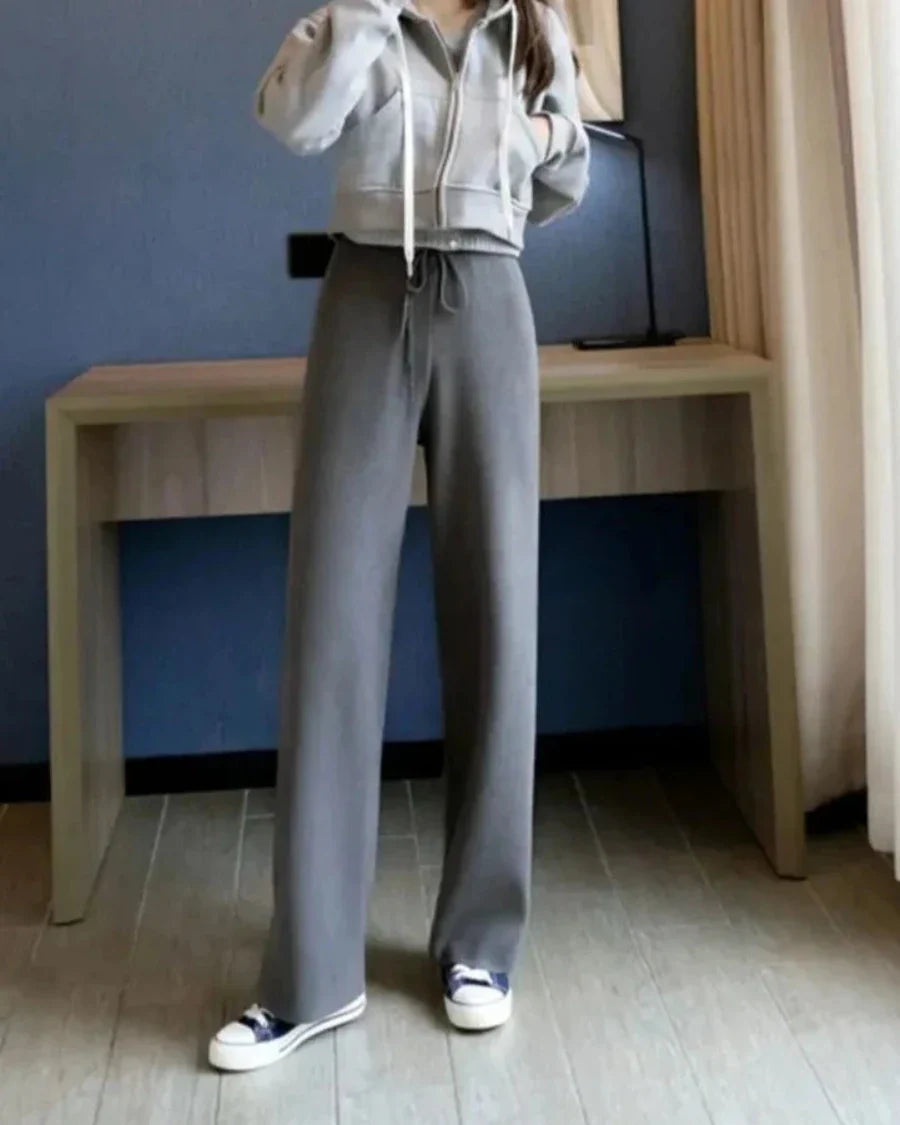 Pantaloni morbidi con gamba larga