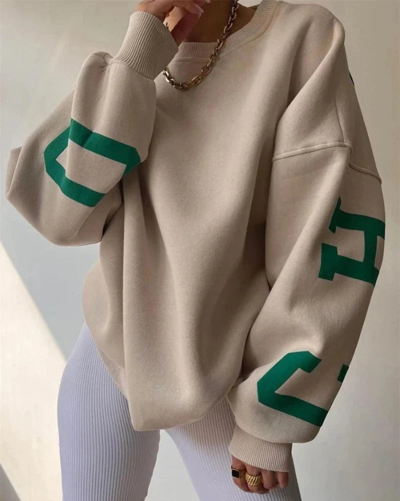 Felpa oversize con scollo a girocollo