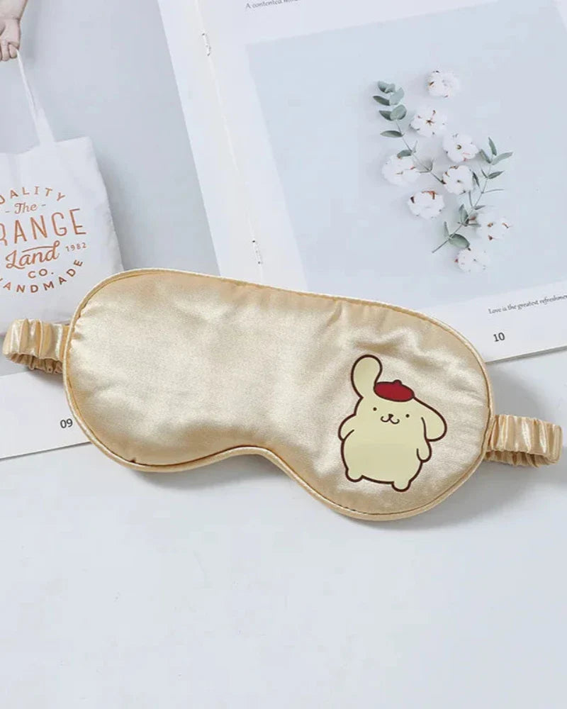 Fascia per gli occhi in satin per dormire con peluche