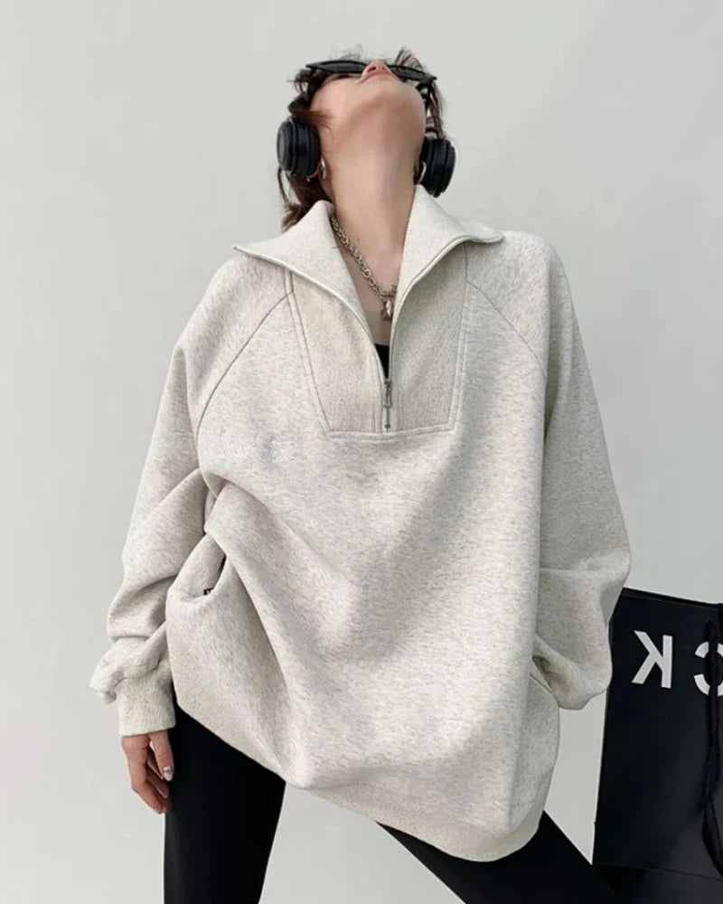 Felpa oversize con zip