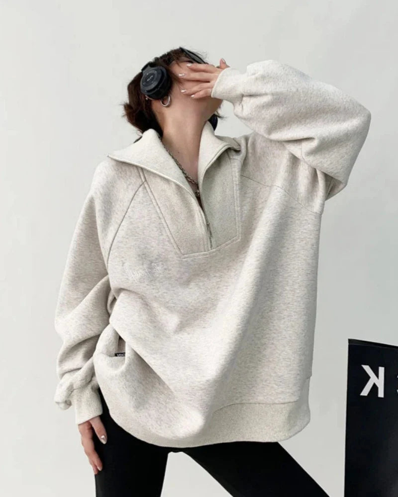 Felpa oversize con zip