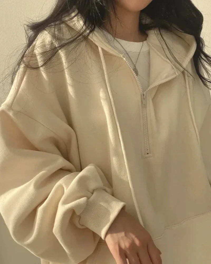 Felpa oversize comoda con cappuccio