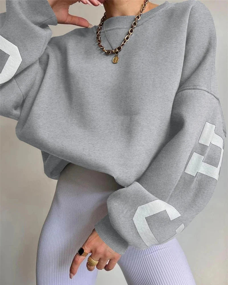 Felpa oversize con scollo a girocollo