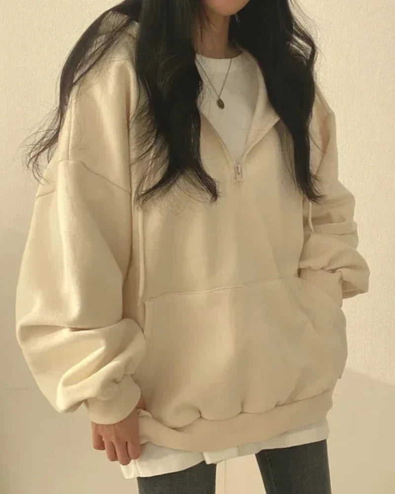 Felpa oversize comoda con cappuccio