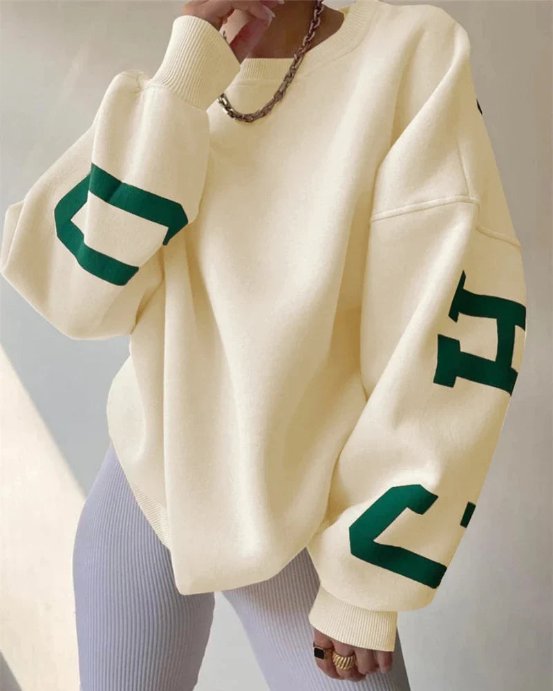 Felpa oversize con scollo a girocollo