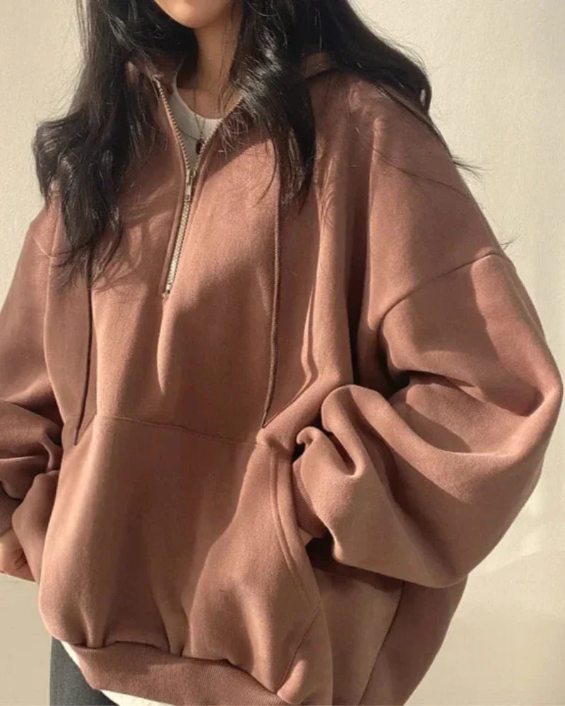 Felpa oversize comoda con cappuccio