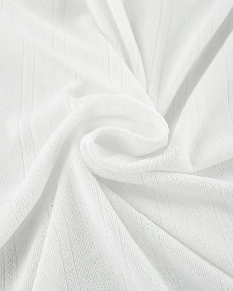 Camicia da notte leggera in pizzo con maniche lunghe