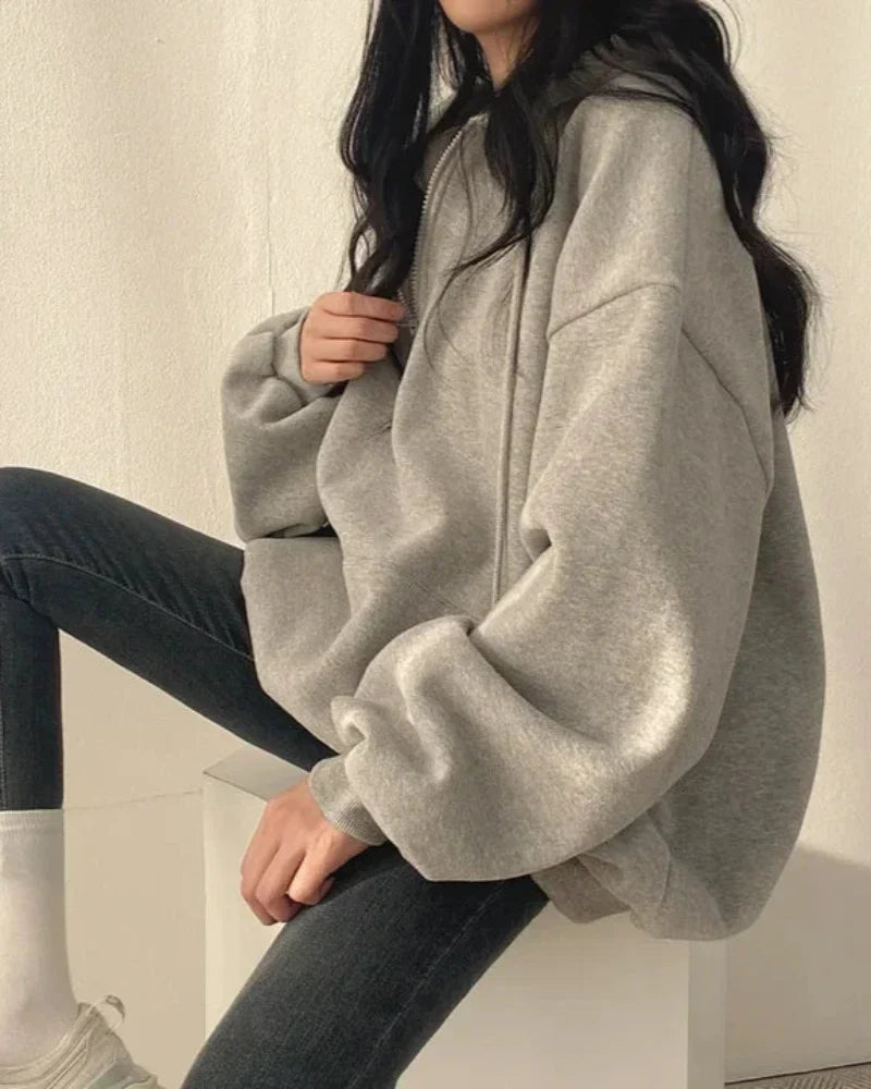 Felpa oversize comoda con cappuccio