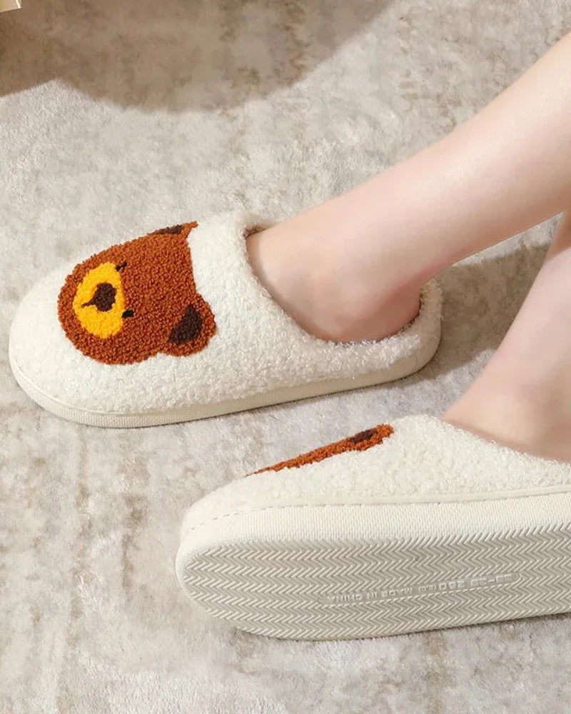 Pantofole pelose con orsetto