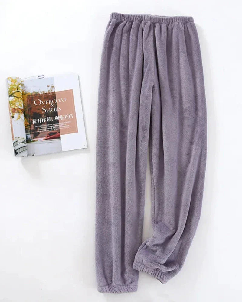 Pantaloni lunghi in velluto peluche