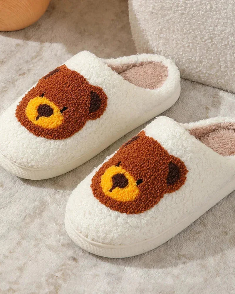 Pantofole pelose con orsetto