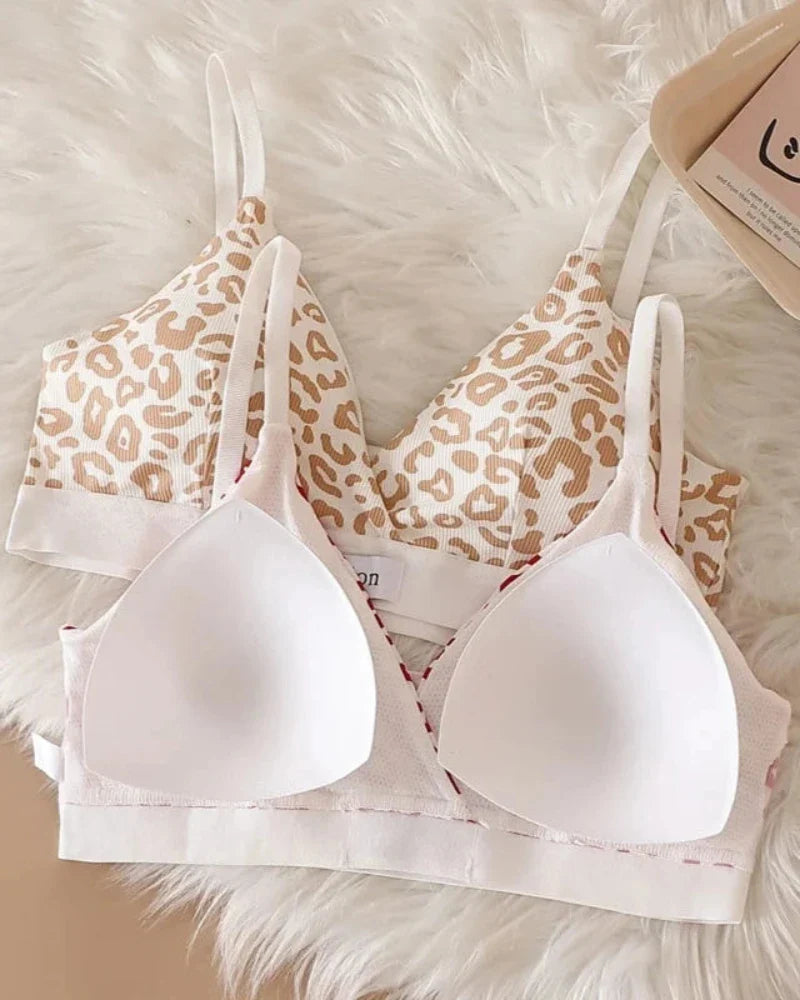 Completo di lingerie comodo con stampa leopardata
