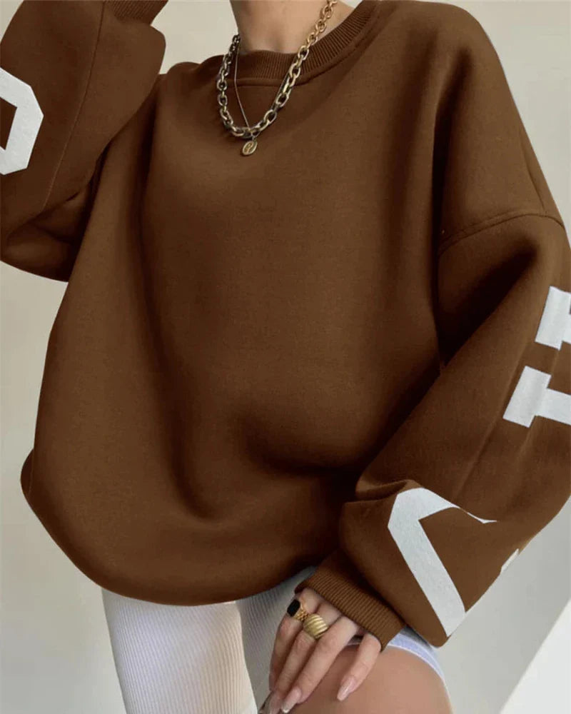 Felpa oversize con scollo a girocollo