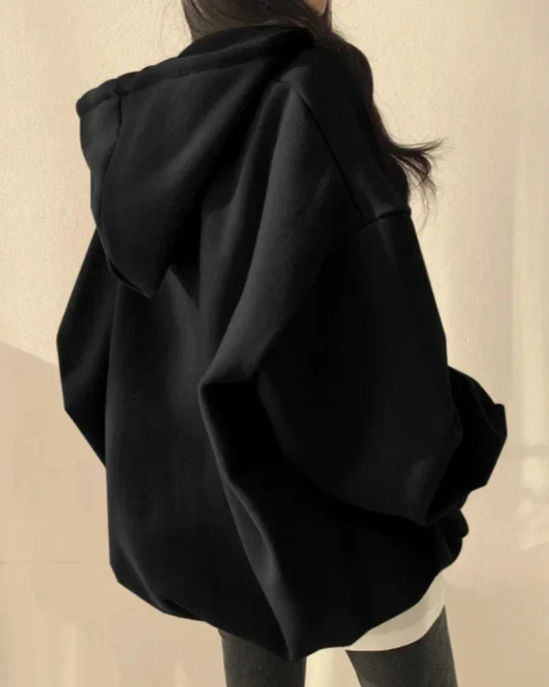 Felpa oversize comoda con cappuccio