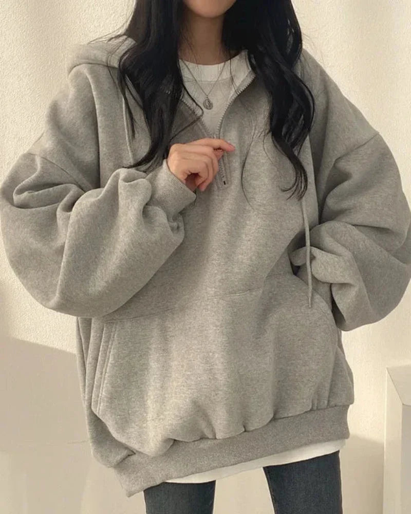 Felpa oversize comoda con cappuccio