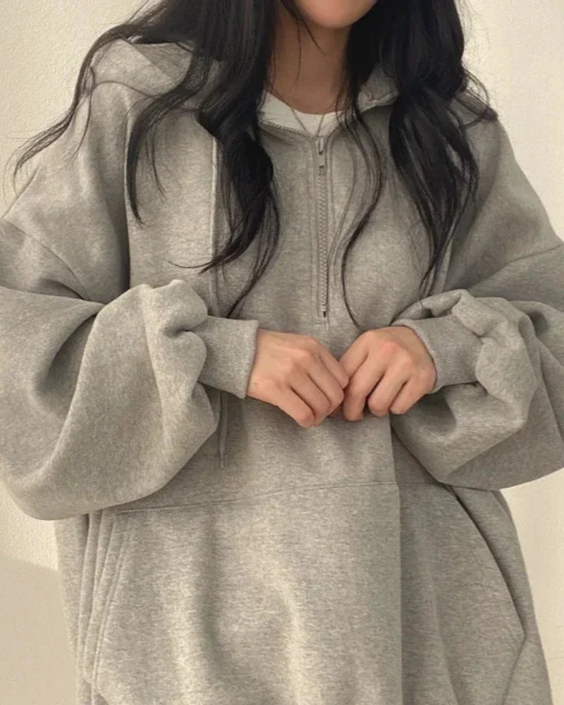 Felpa oversize comoda con cappuccio
