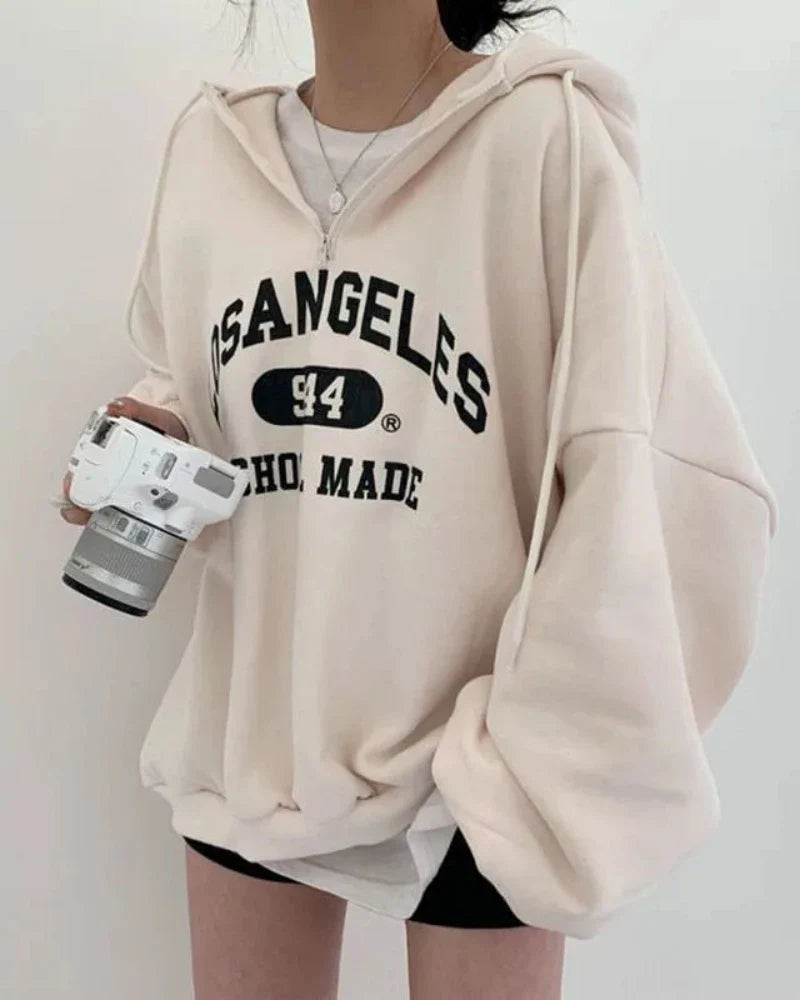 Felpa oversize con scritta Los Angeles