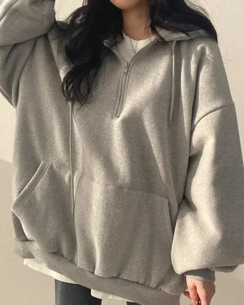 Felpa oversize comoda con cappuccio