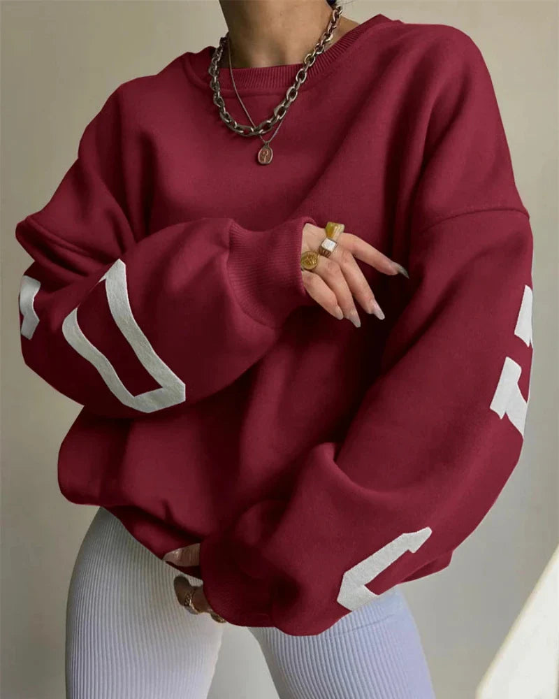 Felpa oversize con scollo a girocollo